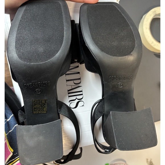 SHEIN Platform Rhinestone Bow Satin‎ Sz 8.5 Party Formal Business Office Prom - Picture 6 of 7